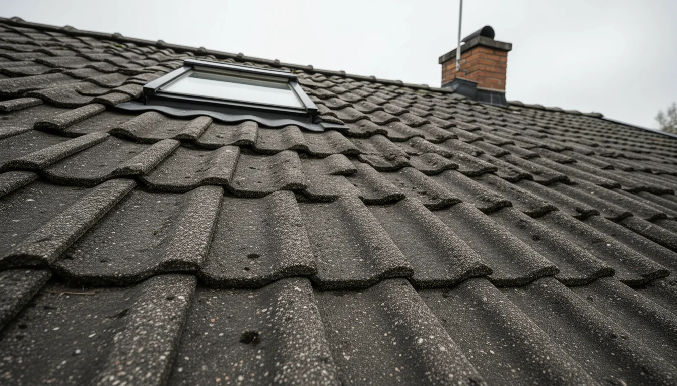 Rent tak efter professionell drönarbaserad rengöring - helt fritt från mossa och smuts